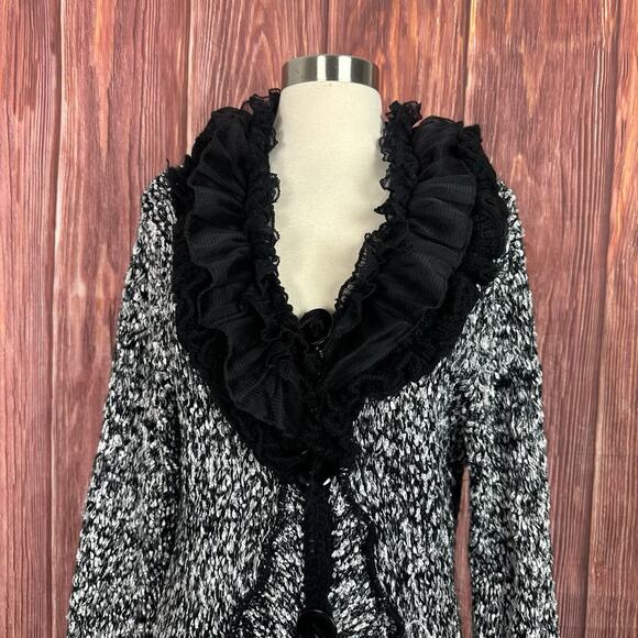 Pretty Angel Whimsigoth Y2K Long Cardigan Silk Wool Asymmetrical Steampunk Large - Picture 3 of 9